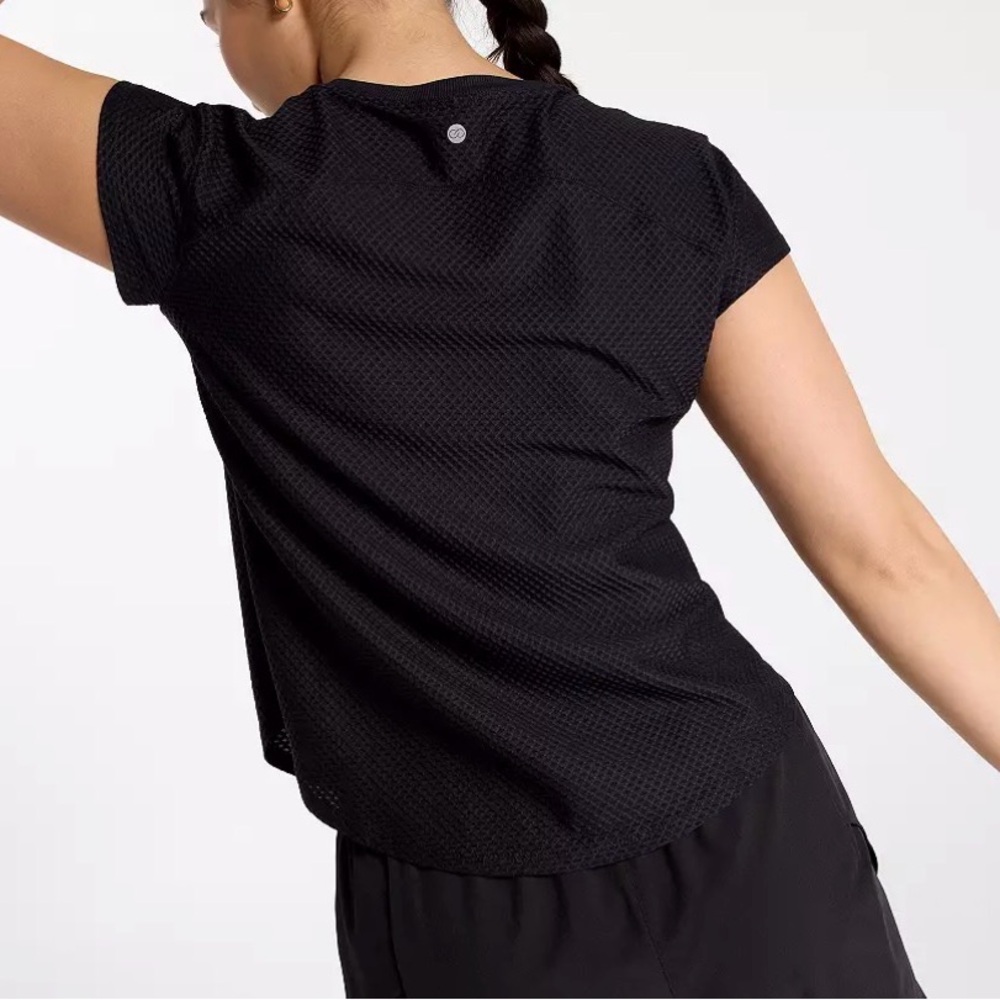 Calia Renew Tee Pure Black Sz S NWT